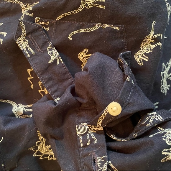 Gymboree shirt button up long sleeve dinosaur skeletons - Picture 8 of 8